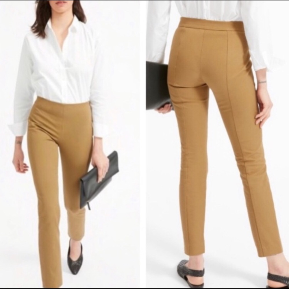 Everlane Tan Side Zip Cotton Pants Size 8